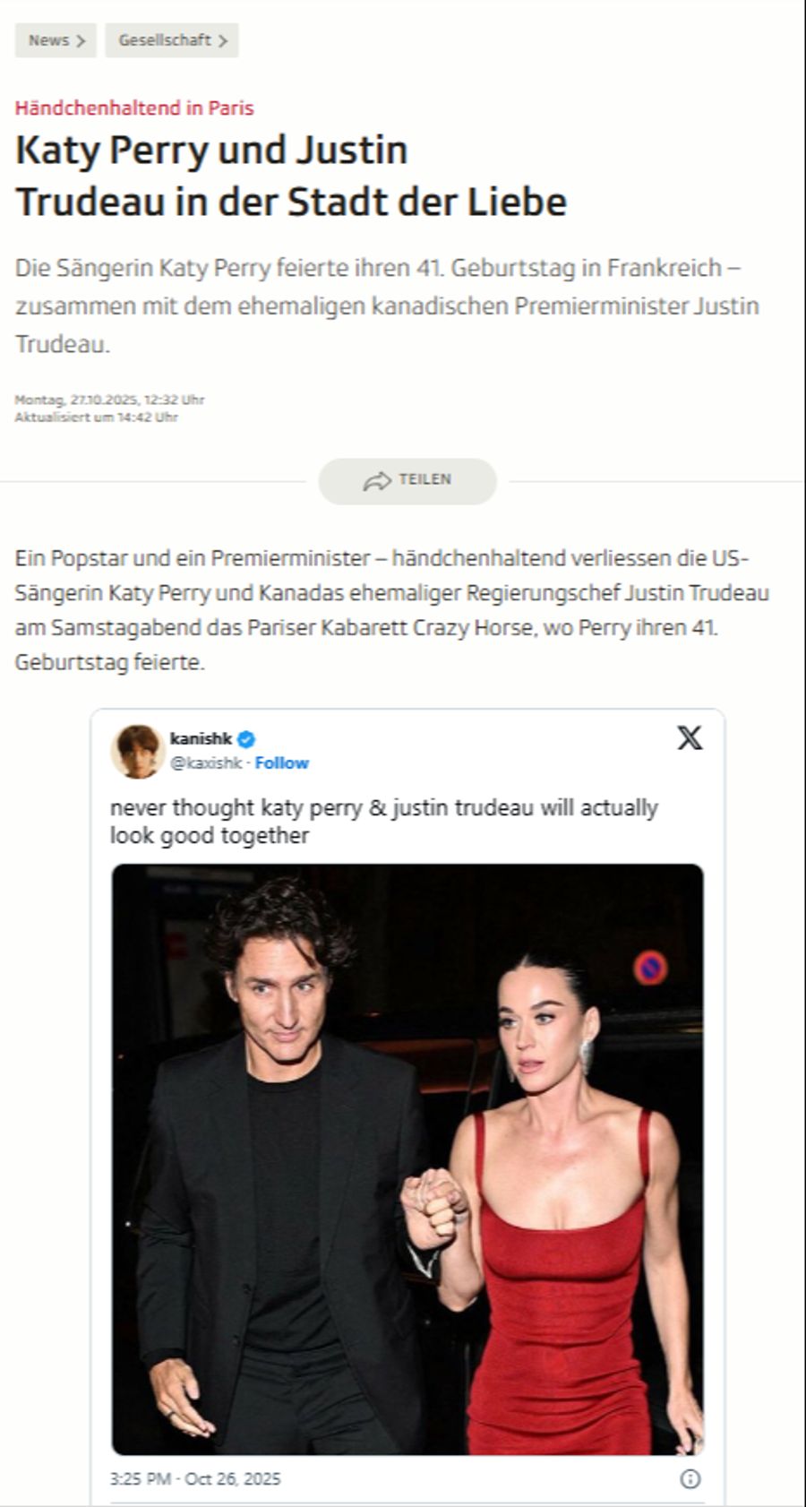 Katy Perry ist ein beliebtes Thema auf SRF.