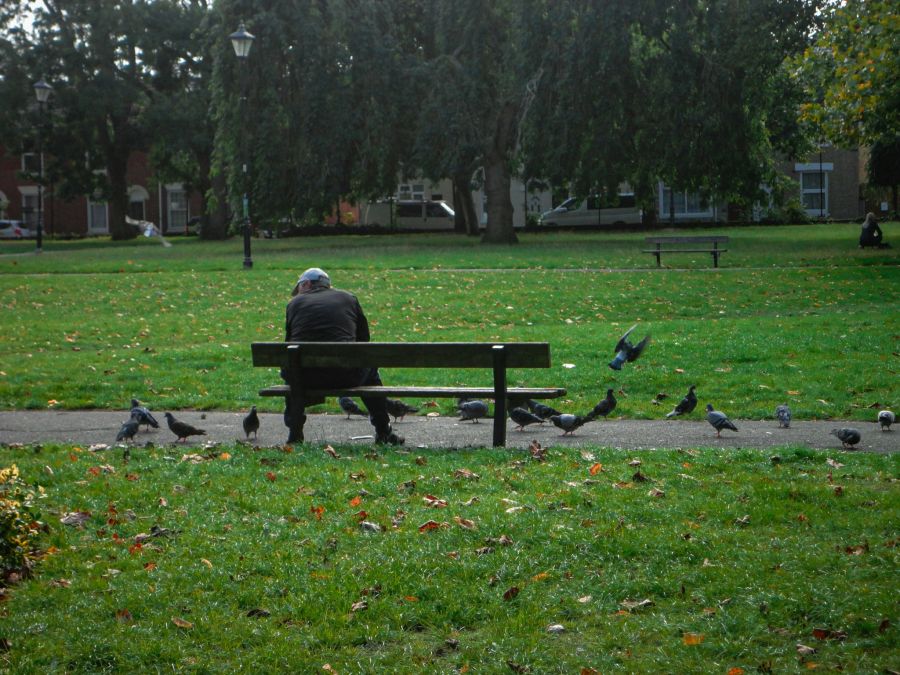 Einsamkeit Mann Parkbank