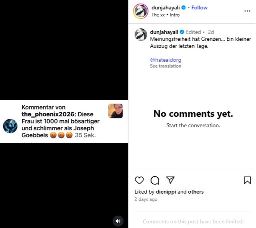 Einige der Hass-Kommentare gegen Dunja Hayali.
