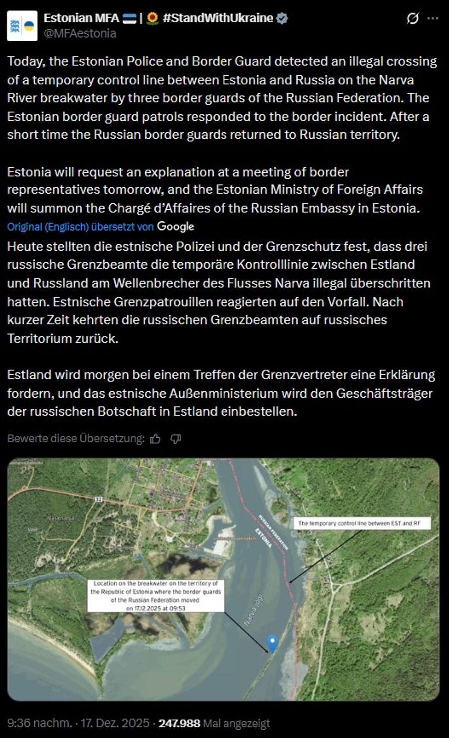 Estland Russland Grenzübertritt Nato