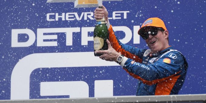 Scott Dixon hat in Detroit (USA) viel Grund zum Jubeln. IndyCar