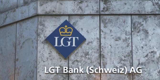 Das Bild zeigt das Logo der Schweizer Bank LGT