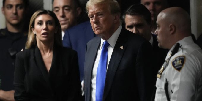 Donald Trump nach der Gerichtsverhandlung in New York am 30. Mai 2024. Donald Trump