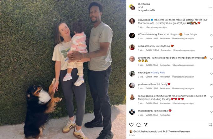 Gaël Monfils und Elina Switolina sind seit 2021 verheiratet, haben eine gemeinsame Tochter – und sind an den French Open noch dabei. french open