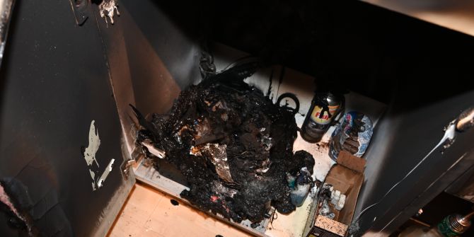 Brand von Abfalleimer