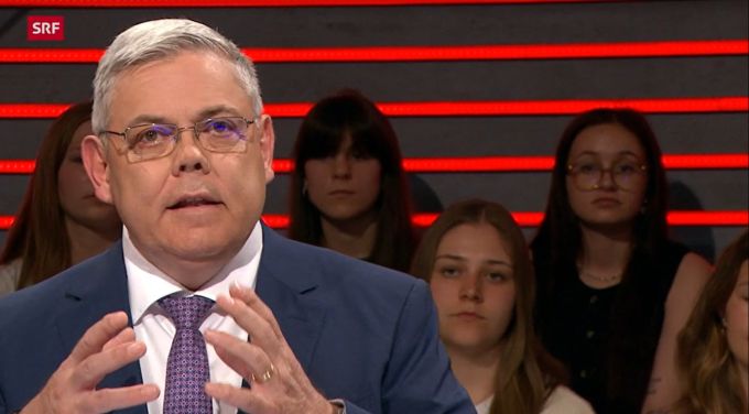 SVP-Nationalrat Franz Grüter war in der «Arena» als einziger gegen die neuen EU-Verträge. «Arena»