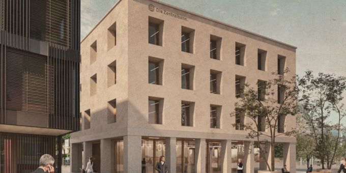 Die Zentralbahn baut ein neues Betriebsgebäude in Stansstad. So soll es aussehen. (Visualisierung) Zentralbahn