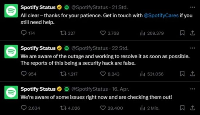 Spotify Störung Twitter