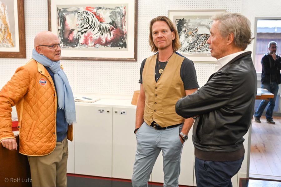 Es ist das erste Mal, dass Rolf Knie (l.) eine gemeinsame Ausstellung macht. Der Auserwählte ist Mike Kraus (M.), Sohn von Peter Kraus (r.).