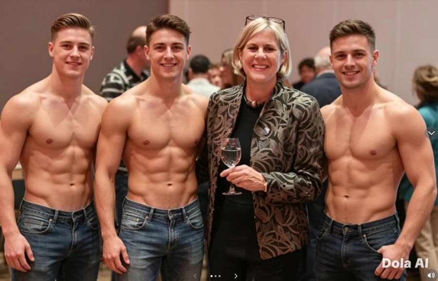 Die Kantonsrätin schliesst sich mit den Fotos dem «Wipe-Glasses»-Trend auf Tiktok an. Der Post zeigt zuerst ein Foto von ihr mit Chippendale-Männern.
