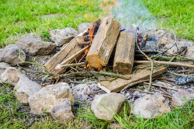 Feuerstelle Feuer Wald