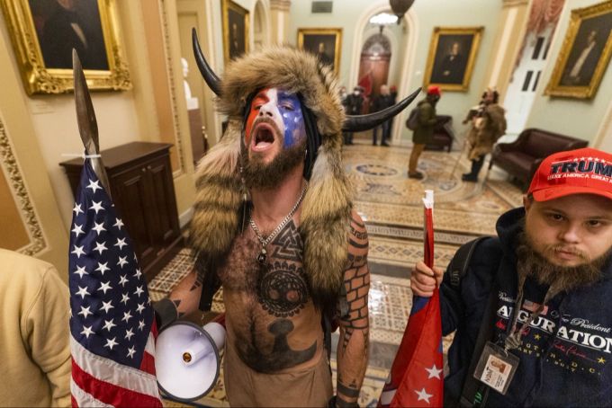 Trump Anhänger beim Kapitol-Sturm am 6. Januar 2021 in Washington. Trump Anhänger