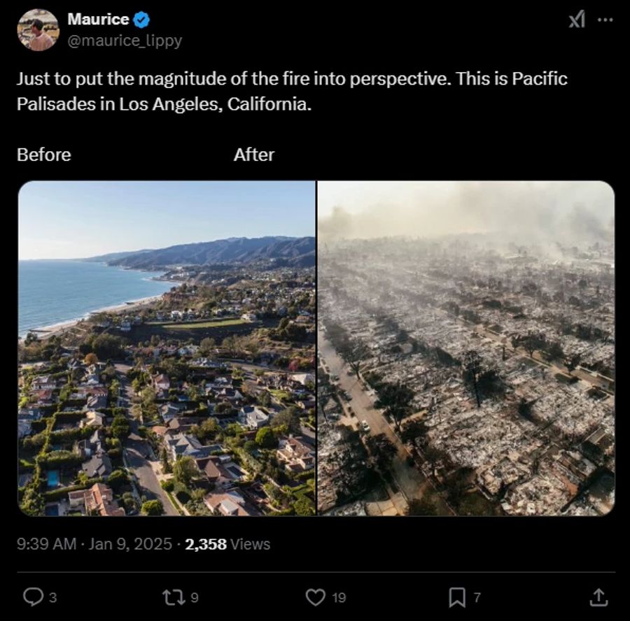 Auch Pacific Palisades wurde von den Feuern hart getroffen.