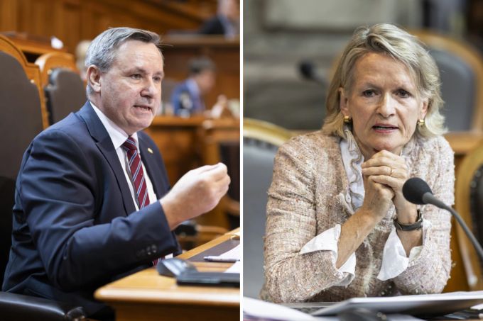 Mitte-Ständerätin Andrea Gmür (recht) und SVP-Ständerat Werner Salzmann. Werner Salzmann Andrea Gmür-Schönenberger