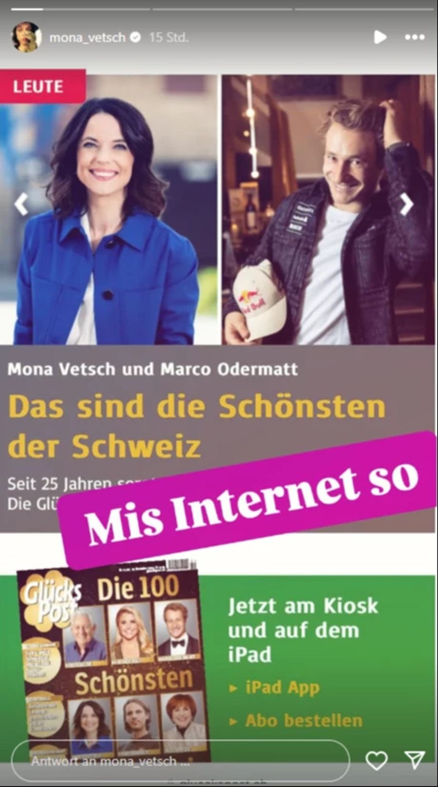 Mona Vetsch ist an der Spitze des Rankings «100 Schönsten der Schweiz».