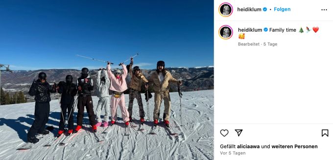Die Klum-Kaulitz-Family zusammen beim Skiurlaub in Aspen. Skiurlaub klum kaulitz