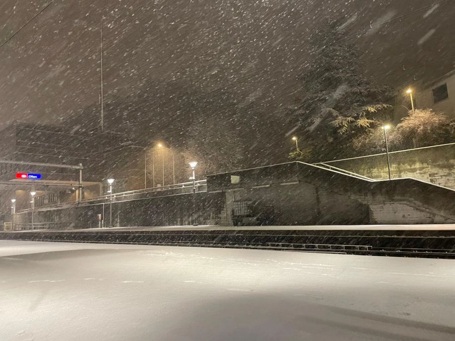 Nicht nur in Bern, sondern auch in Olten hat es geschneit.