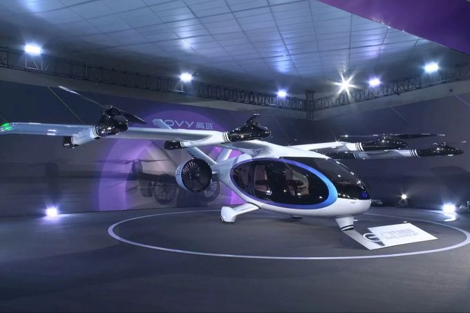 Das ist der Prototyp GOVE der chinesischen Firma GAC. GOVE fliegendes Taxi