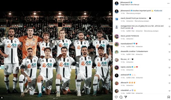 Jonathan Klinsmann, einst beim FC St.Gallen, spielt jetzt bei Cesena in der Serie B. FC St.Gallen