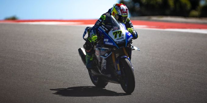Dominique Aegerter (Yamaha) im Rahmen der Superbike-WM in Portugal. Dominique Aegerter Yamaha Superbike-WM