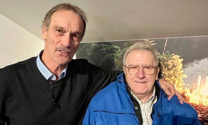 Pierre-Marie Pittier (ehemaliger Goalie des FC Sion, l.) und Serge Trinchero. FC Sion