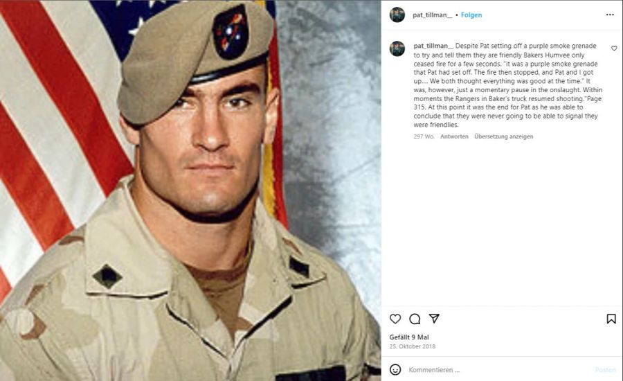 Pat Tillmann (†27) war ein US-Soldat und Footballspieler.