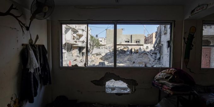 Israel führt seine Luftangriffe im Gazastreifen unvermindert fort. Gazastreifen Bombardements Trümmer Ruinen
