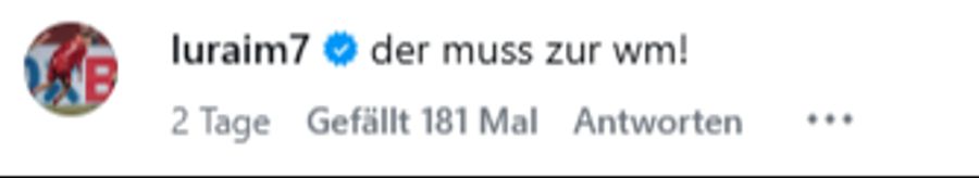 Und dieser User stellt klar: «Der muss zur WM!»
