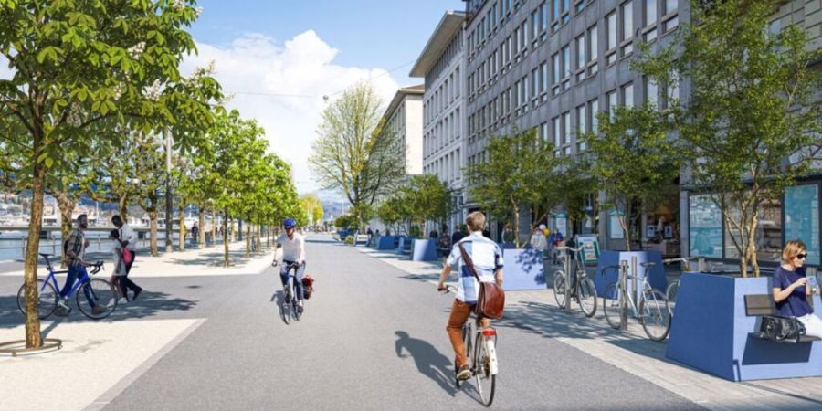 Die neue Bahnhofstrasse soll zum Verweilen einladen. (Visualisierung)