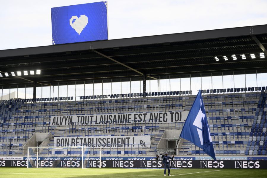 Lausanne-Sport wünschte Alvyn Sanches nach dessen Kreuzbandriss gute Besserung.