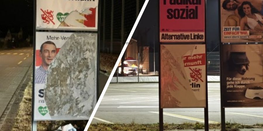 Wahlplakat SVP Winterthur Beschädigung