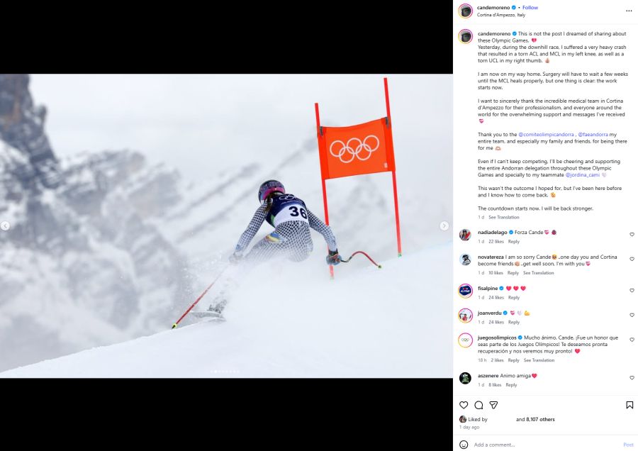 Cande Moreno Olympia Abfahrt