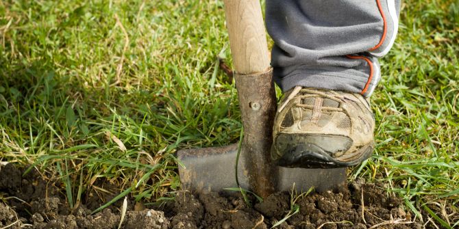 Spaten Fuss Spatenstich Baustelle