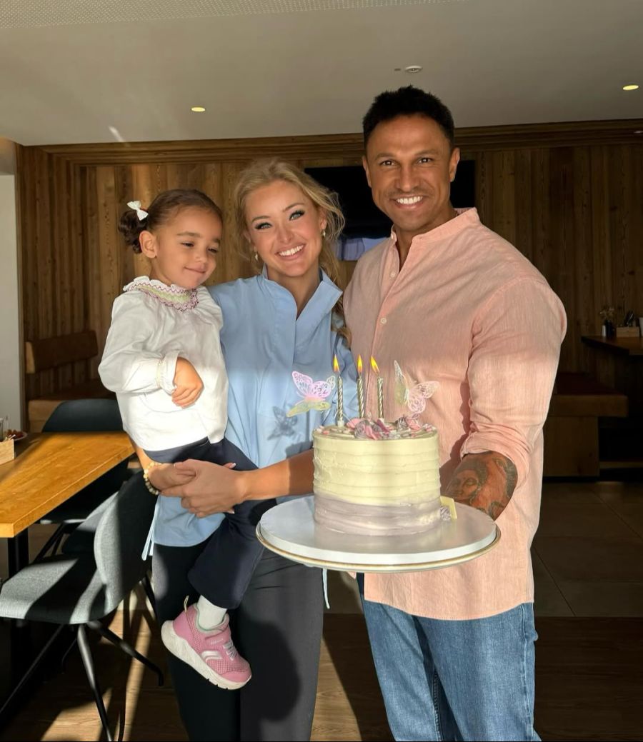 Patrice und Daniel Aminati im September 2025 kurz nach dem dritten Geburtstag ihrer Tochter.