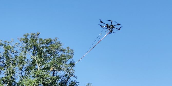 Mit der Drohne wurde das Nest der Umwelt und den heimischen Insekten zuliebe mit Aktivkohle behandelt. z.V.g.