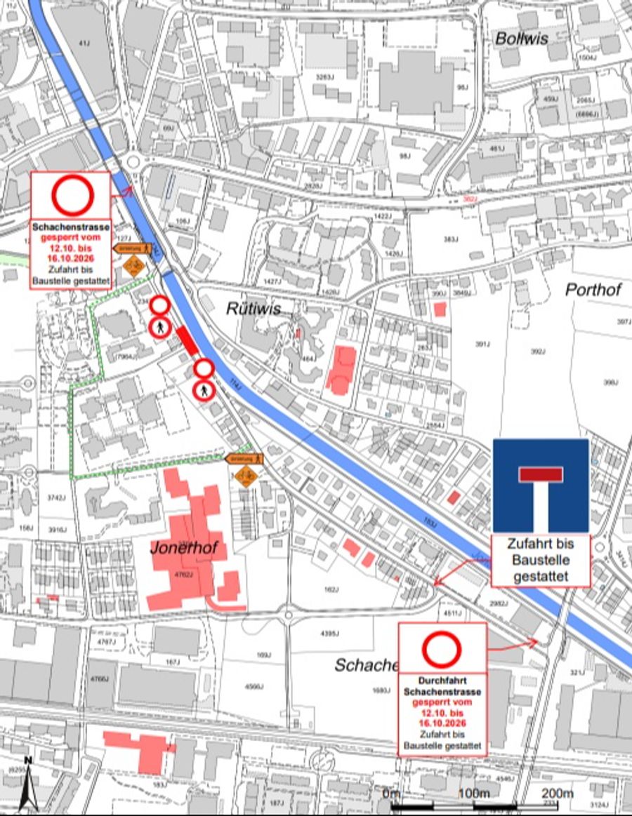 Totalsperrung Schachenstrasse