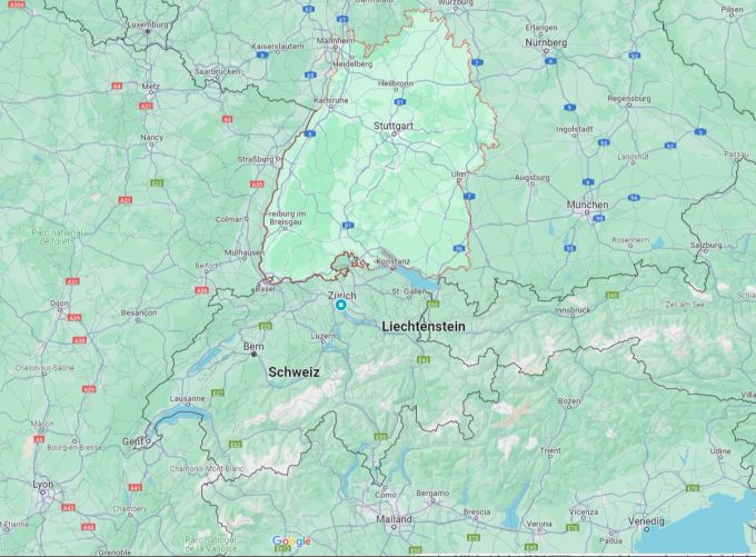 Das Bundesland Baden-Württemberg (hell) mit der Hauptstadt Stuttgart grenzt an die Schweiz - laut den Behörden gibt es dort deutschlandweit die meisten Mafiosi. Mafia Mafiosi