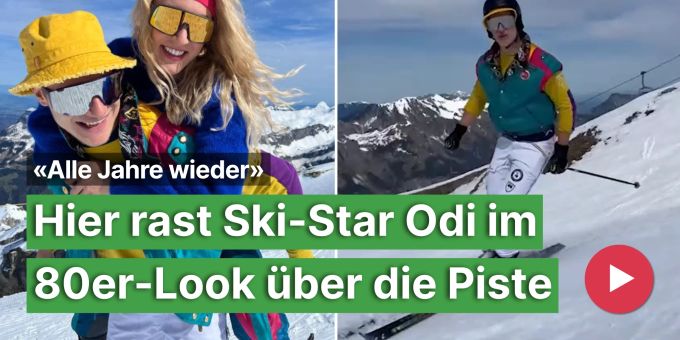 «Alle Jahre wieder» - Hier rast Odi im 80er-Look über die Piste
