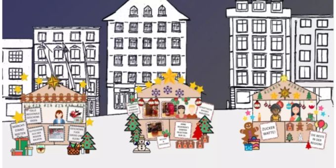 Der Flyer zum Online-Weihnachtsmarkt Einsiedeln. Weihnachtsmarkt Einsiedeln