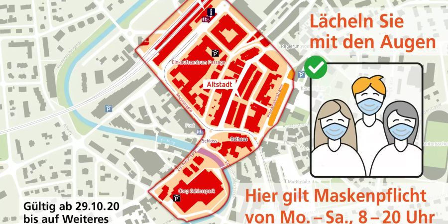 Mit den Augen lächeln – Maskenpflicht in der Innenstadt