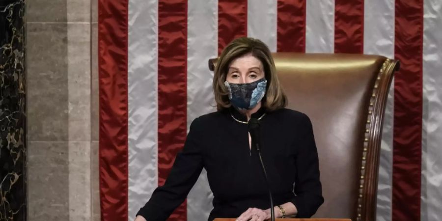 dpatopbilder - Nancy Pelosi, Sprecherin des Repräsentantenhauses. Foto: J. Scott Applewhite/AP/dpa