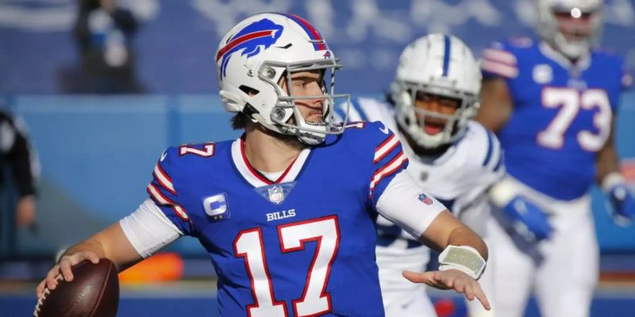 Quarterback Josh Allen und die Bufallo Bills haben sich im Playoff-Duell gegen die Indiana Colts durchgesetzt. Foto: Jeffrey T. Barnes/AP/dpa