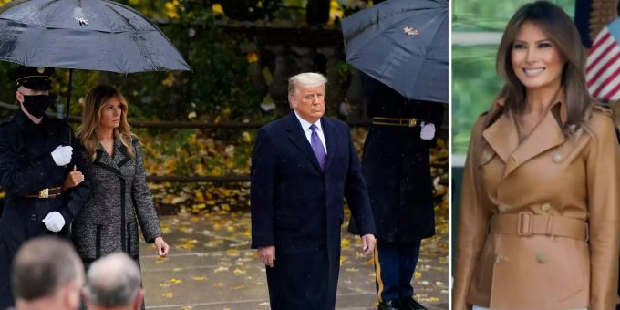 Mitten in Gerüchte - Melania hält sich an Soldat fest, statt an Trump