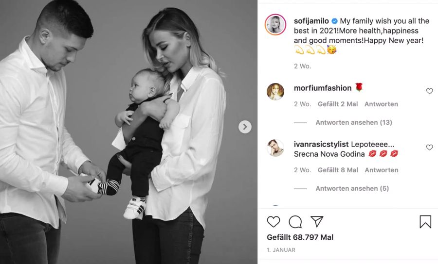 Luka Jovic und Sofija Milosevic haben ein gemeinsames Kind.