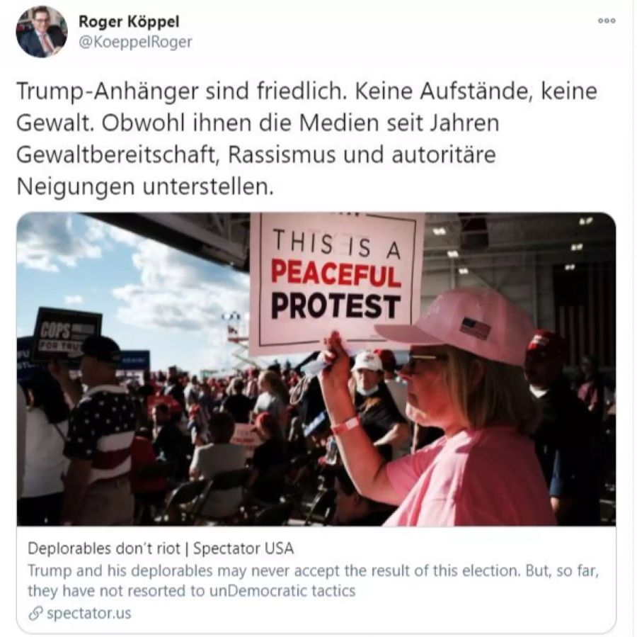 Roger Köppel Tweet Trump