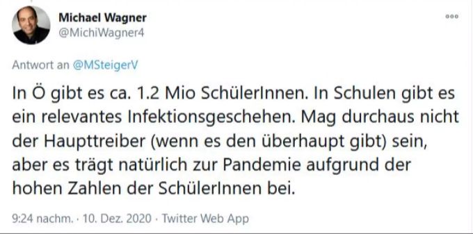 Michael Wagner will die Schulen nicht als Hauptreiber abstempeln. Michael Wagner