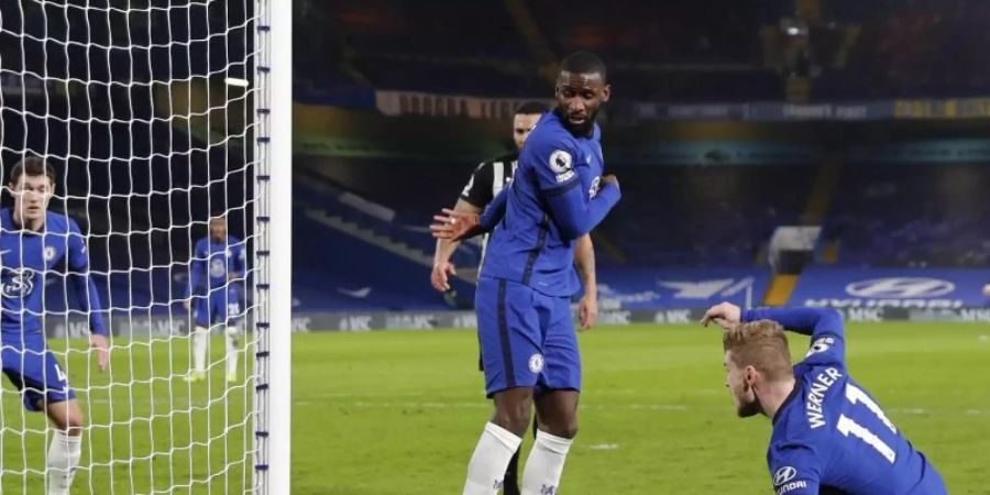 Bereitete das erste Chelsea-Tor vor und erzielte das zweite selbst: Timo Werner (r). Foto: Adrian Dennis/PA Wire/dpa