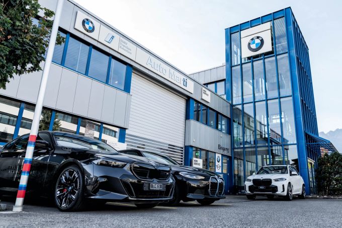 Der Standort der Auto Marti AG in Thun, mit den BMW-Flaggschiffen im Vordergrund. Auto Marti AG