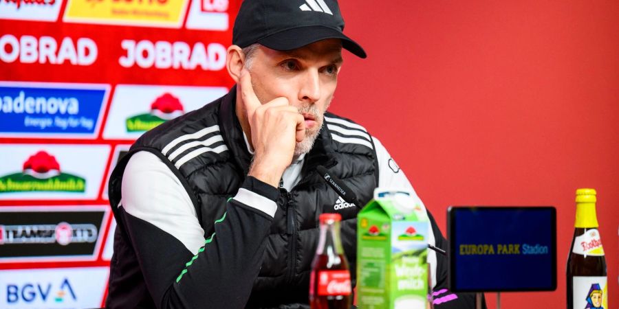 Münchens Trainer Thomas Tuchel nach dem Spiel auf der Pressekonferenz.