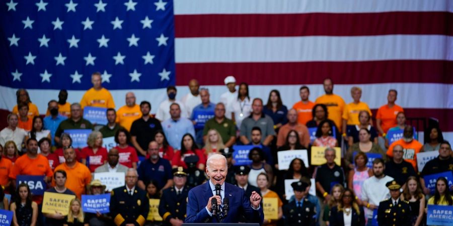 US-Präsident Joe Biden spricht auf dem Campus der Wilkes University im Bundesstaat Pennsylvania.